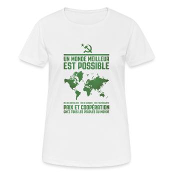 Un monde meilleur 2 - Women's Breathable T-Shirt - white - Front - AI Model Female 172 dark (172cm)