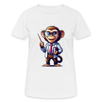 Cute Monkey Teacher - Frauen T-Shirt atmungsaktiv - Weiß - Vorne - AI Model Female 172 dark (172cm)