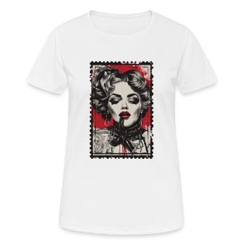 des années 20 femme femme visage Burlesque photo - T-shirt respirant Femme - blanc - Devant - AI Model Female 172 dark (172cm)