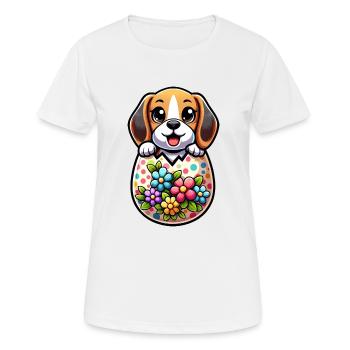 Oeuf de Pâques coloré Beagle éclosion Design - T-shirt respirant Femme - blanc - Devant - AI Model Female 172 dark (172cm)