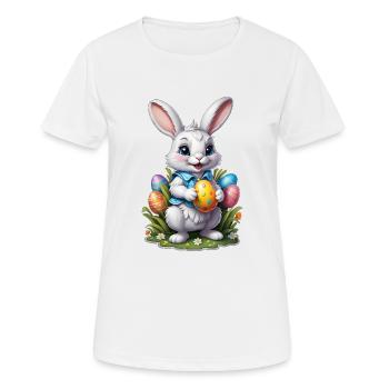 Osterhäschen - Frauen T-Shirt atmungsaktiv - Weiß - Vorne - AI Model Female 172 dark (172cm)