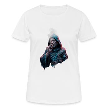 Monk with Cigar - Women's Breathable T-Shirt - white - Front - AI Model Female 172 dark (172cm)