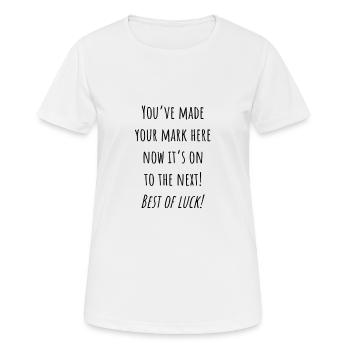 Marche des employés pour les femmes, marche des employés - T-shirt respirant Femme - blanc - Devant - AI Model Female 172 dark (172cm)