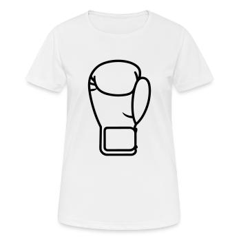 gant de boxe - T-shirt respirant Femme - blanc - Devant - AI Model Female 172 dark (172cm)