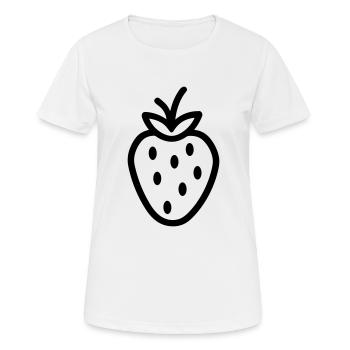 Erdbeere - Frauen T-Shirt atmungsaktiv - Weiß - Vorne - AI Model Female 172 dark (172cm)