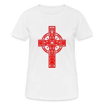 Kreuz Kreuze Kruzifix Halloween - Frauen T-Shirt atmungsaktiv - Weiß - Vorne - AI Model Female 172 dark (172cm)