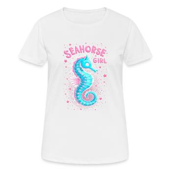 Seahorse Girl - Frauen T-Shirt atmungsaktiv - Weiß - Vorne - AI Model Female 172 dark (172cm)