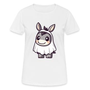 Donkey Halloween Funny Ghost - Women's Breathable T-Shirt - white - Front - AI Model Female 172 dark (172cm)