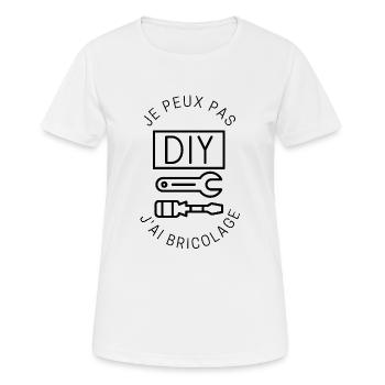 Ich kann nicht DIY - Frauen T-Shirt atmungsaktiv - Weiß - Vorne - AI Model Female 172 dark (172cm)