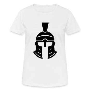 Spartanischer Helm - Frauen T-Shirt atmungsaktiv - Weiß - Vorne - AI Model Female 172 dark (172cm)