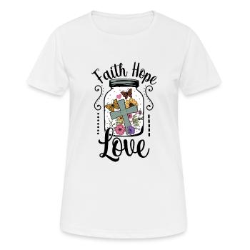 Foi, Espérance, Amour - T-shirt respirant Femme - blanc - Devant - AI Model Female 172 dark (172cm)