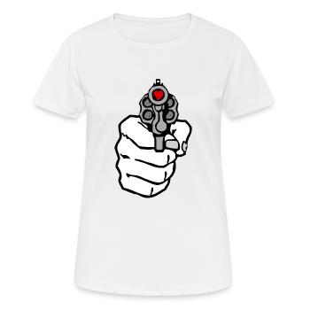 Liebe Schuss - Frauen T-Shirt atmungsaktiv - Weiß - Vorne - AI Model Female 172 dark (172cm)