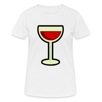 Wine Glass Bottle Wein Flasche1 - Frauen T-Shirt atmungsaktiv - Weiß - Vorne - AI Model Female 172 dark (172cm)