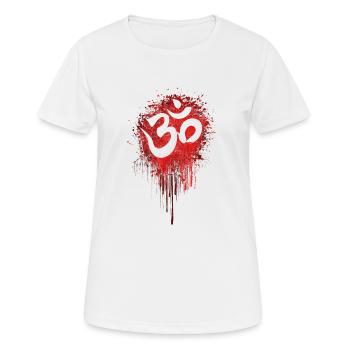 Psychédélique Om Psytrance Shiva - T-shirt respirant Femme - blanc - Devant - AI Model Female 172 dark (172cm)