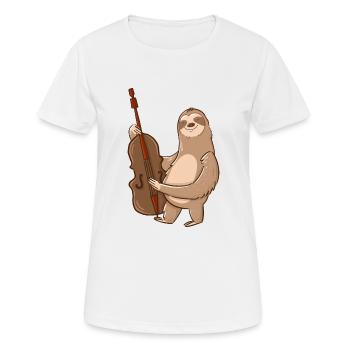 Sloth plays double bass gift Double Bass - Women's Breathable T-Shirt - white - Front - AI Model Female 172 dark (172cm)