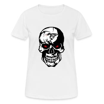 tete de mort crane dragon tribal skull - T-shirt respirant Femme - blanc - Devant - AI Model Female 172 dark (172cm)