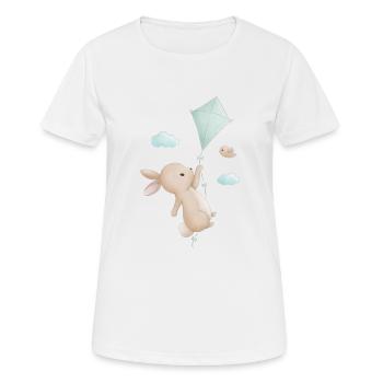 Hase mit Drachen - Frauen T-Shirt atmungsaktiv - Weiß - Vorne - AI Model Female 172 dark (172cm)