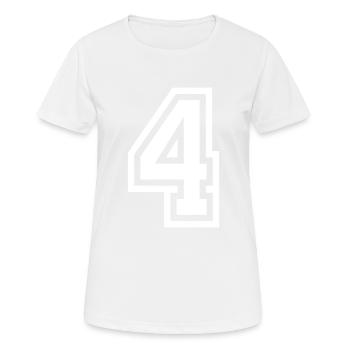 Symbole à 4 chiffres - T-shirt respirant Femme - blanc - Devant - AI Model Female 172 dark (172cm)
