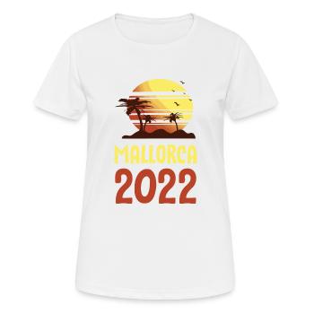Mallorca 2022 Palmen - Frauen T-Shirt atmungsaktiv - Weiß - Vorne - AI Model Female 172 dark (172cm)