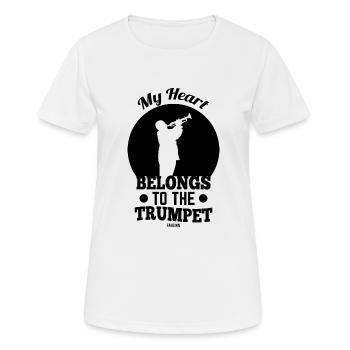 Herz Liebe Trompete Spruch - Frauen T-Shirt atmungsaktiv - Weiß - Vorne - AI Model Female 172 dark (172cm)