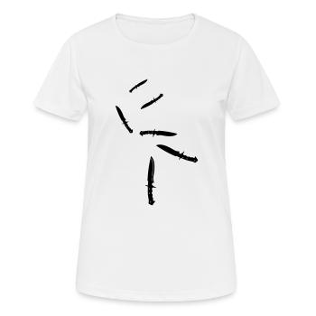 Messer icon - Frauen T-Shirt atmungsaktiv - Weiß - Vorne - AI Model Female 172 dark (172cm)