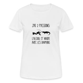 mes passions - T-shirt respirant Femme - blanc - Devant - AI Model Female 172 dark (172cm)