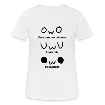 On a tous des démons - T-shirt respirant Femme - blanc - Devant - AI Model Female 172 dark (172cm)