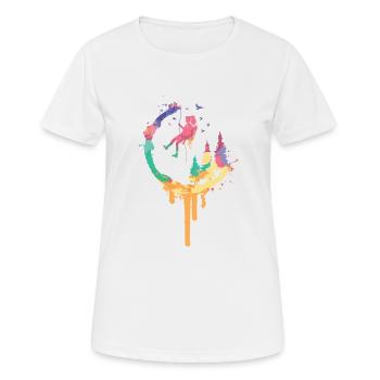 Geschenkidee Kletterin Bergsterigerin frau berg - Frauen T-Shirt atmungsaktiv - Weiß - Vorne - AI Model Female 172 dark (172cm)