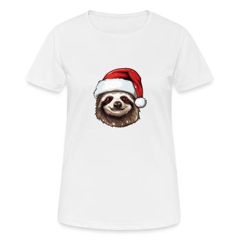 Sloth Christmas Animal Head - Women's Breathable T-Shirt - white - Front - AI Model Female 172 dark (172cm)