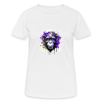 Portrait De Tête De Singe Coloré - T-shirt respirant Femme - blanc - Devant - AI Model Female 172 dark (172cm)