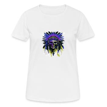 Apache Skull Indian Colorful - Women's Breathable T-Shirt - white - Front - AI Model Female 172 dark (172cm)
