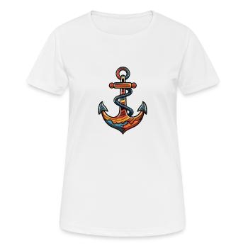 Anker Symbol Hafen - Frauen T-Shirt atmungsaktiv - Weiß - Vorne - AI Model Female 172 dark (172cm)