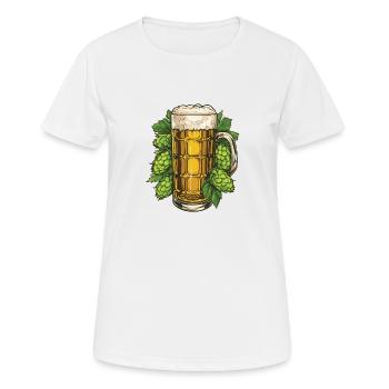 Bierglas Hopfen Malz Bier - Frauen T-Shirt atmungsaktiv - Weiß - Vorne - AI Model Female 172 dark (172cm)