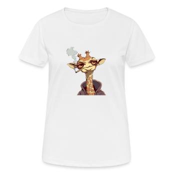 Giraffe Raucher Smoke Joint - Frauen T-Shirt atmungsaktiv - Weiß - Vorne - AI Model Female 172 dark (172cm)