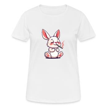 Bunny Smoker Smoke Joint - Women's Breathable T-Shirt - white - Front - AI Model Female 172 dark (172cm)