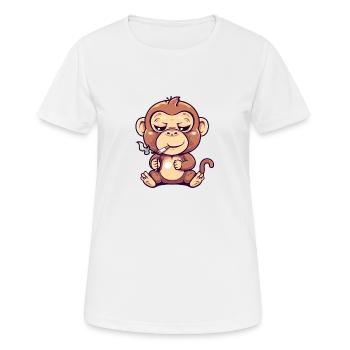 Monkey Smoker Smoke Joint - Women's Breathable T-Shirt - white - Front - AI Model Female 172 dark (172cm)