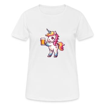 Unicorn Beer Party Funny - Women's Breathable T-Shirt - white - Front - AI Model Female 172 dark (172cm)