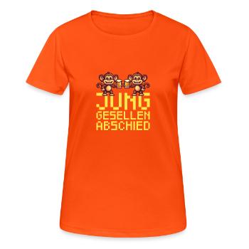 Singe Enterrement de vie de garçon Jga - T-shirt respirant Femme - orange néon - Devant - AI Model Female 172 dark (172cm)