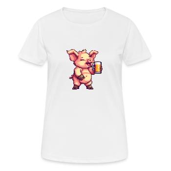 Pig Beer Party Funny - Women's Breathable T-Shirt - white - Front - AI Model Female 172 dark (172cm)