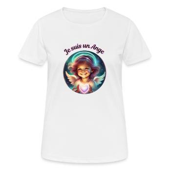Je suis un Ange - T-shirt respirant Femme - blanc - Devant - AI Model Female 172 dark (172cm)