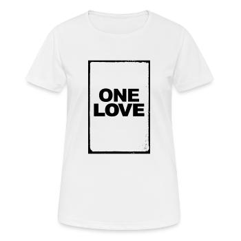 Font "One Love" design - Women's Breathable T-Shirt - white - Front - AI Model Female 172 dark (172cm)