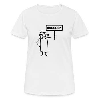 Männchen dagegen - Frauen T-Shirt atmungsaktiv - Weiß - Vorne - AI Model Female 172 dark (172cm)