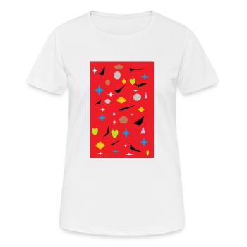 Bunte Figuren - Frauen T-Shirt atmungsaktiv - Weiß - Vorne - AI Model Female 172 dark (172cm)