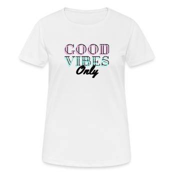 positive Energie - Frauen T-Shirt atmungsaktiv - Weiß - Vorne - AI Model Female 172 dark (172cm)