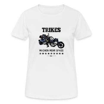 TRIKE KINGS / Les trikes sont plus amusants, logiques! - T-shirt respirant Femme - blanc - Devant - AI Model Female 172 dark (172cm)