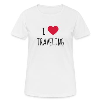 Reisen / Reisende / Urlaub / Tourismus - Frauen T-Shirt atmungsaktiv - Weiß - Vorne - AI Model Female 172 dark (172cm)