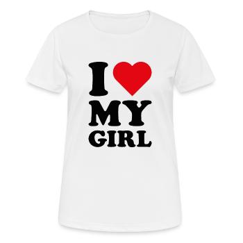 J’aime ma fille - T-shirt respirant Femme - blanc - Devant - AI Model Female 172 dark (172cm)