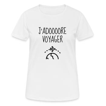 Reisen / Reisende / Urlaub / Tourismus - Frauen T-Shirt atmungsaktiv - Weiß - Vorne - AI Model Female 172 dark (172cm)