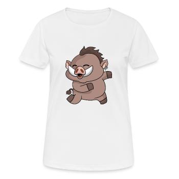 animal de danseur de sanglier dansant - T-shirt respirant Femme - blanc - Devant - AI Model Female 172 dark (172cm)