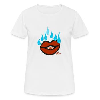 Lippen auf der Suche nach Tränen v6 00 - Frauen T-Shirt atmungsaktiv - Weiß - Vorne - AI Model Female 172 dark (172cm)